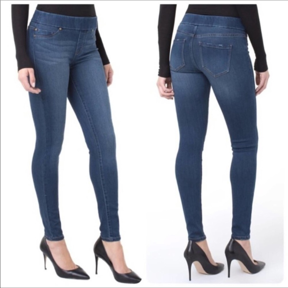 Liverpool Sienna Pull On Leggings Jeans Pants Jeggings Blue Distressed 0 v6x